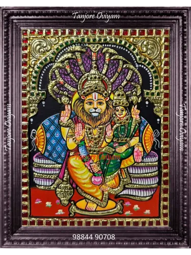 Handmade Lakshmi Narasimha Painting